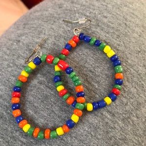 New 2” Primary Color Earrings glass